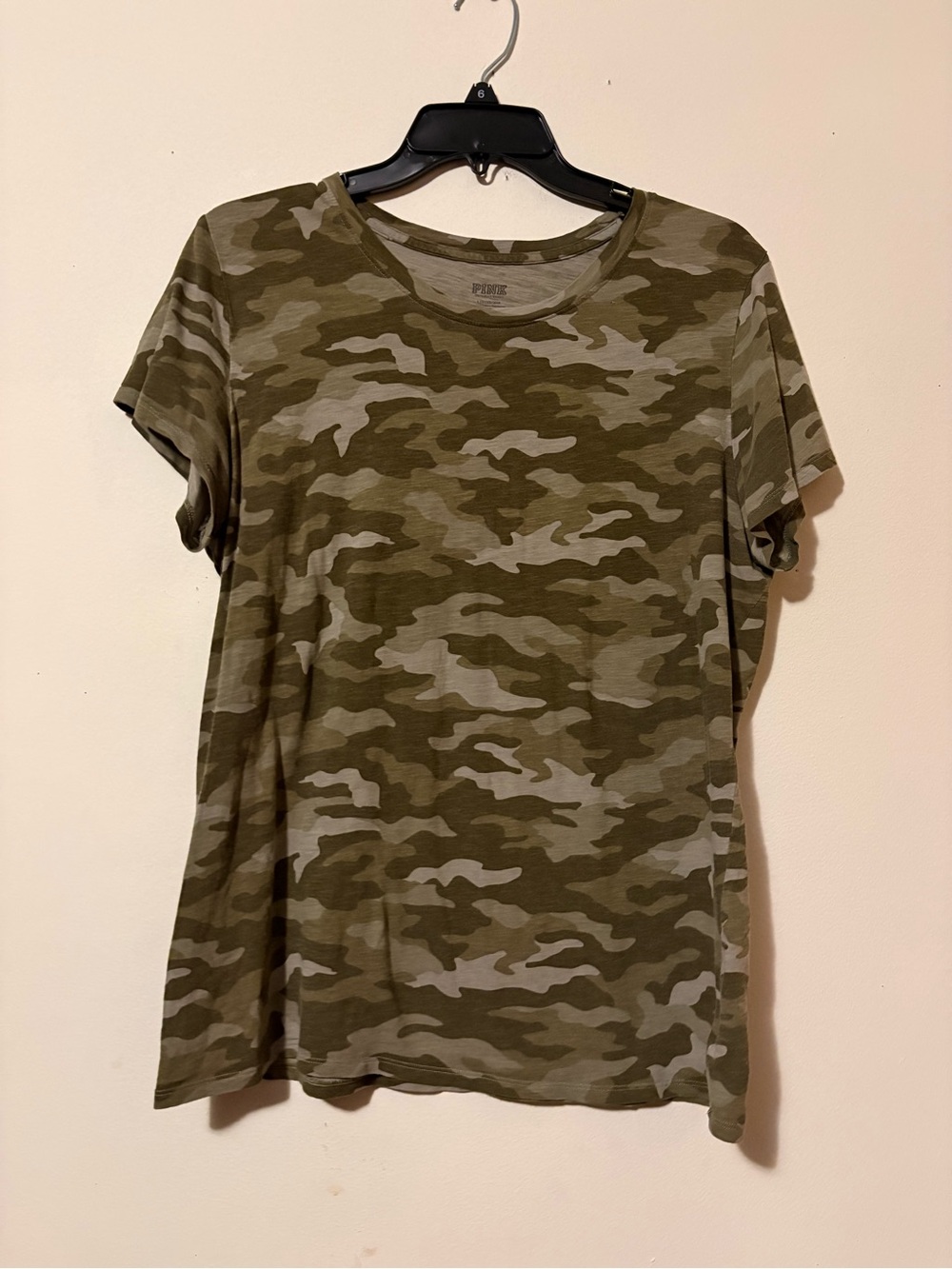 PINK Victoria's Secret Olive Camo Cotton Everyday Tee NWoT